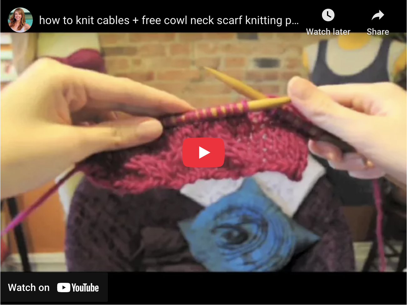 Learn to Knits Cables + Free Knitting Pattern for Fashionable Cowl Neck Scarf!