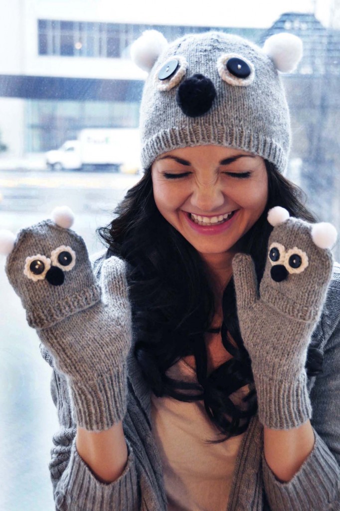 care to cuddle koala bear hat and mittens knitting pattern 4