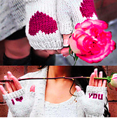 be my valentine i heart you fingerless gloves
