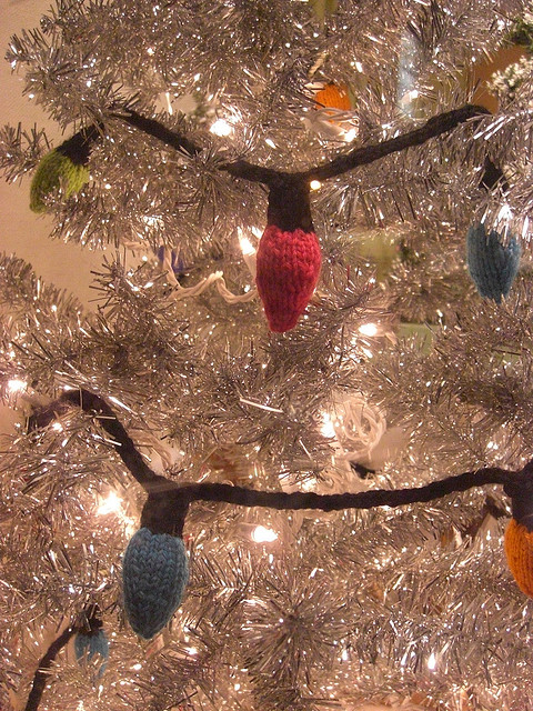 knitted christmas tree lights